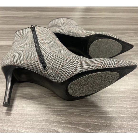 Cabi Dandy Glen Plaid Black & Gray Stiletto Ankle Booties Women's Size 9M - Picture 7 of 16